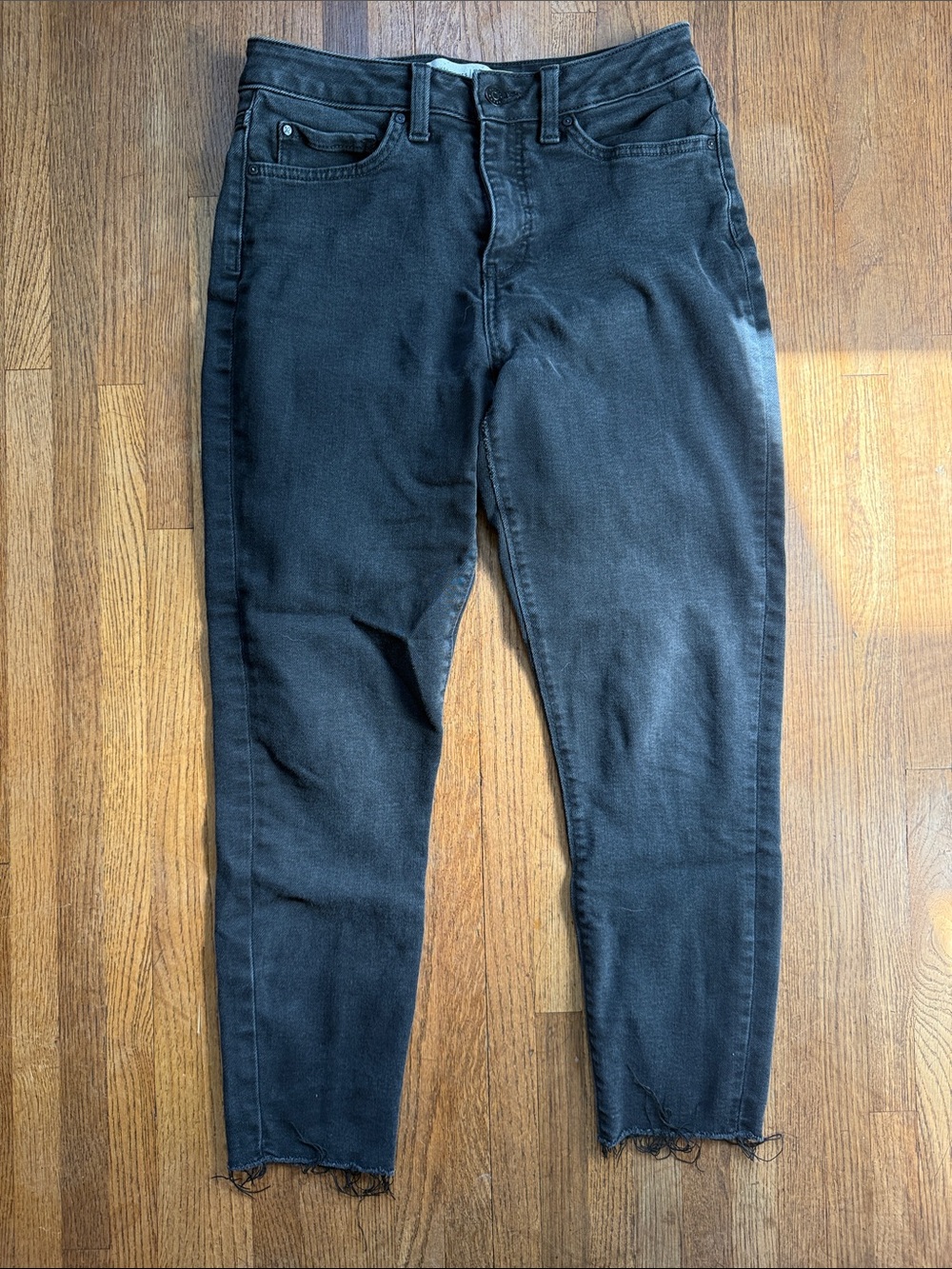 denver hayes black jeans high rise skinny crop